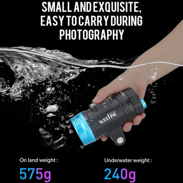Weefine WF106 Smart Focus 5000 V2 Video Light with LED Flash Function for Scuba Diving Underwater Photography